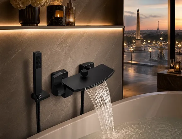 mitigeur de baignoire noir cascade